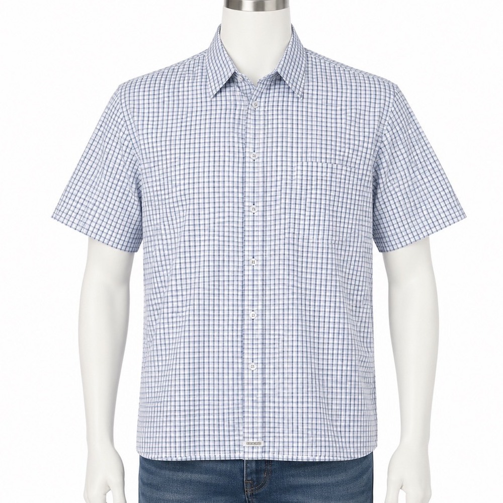 Ted Baker Shirt Mens Medium 3 Blue White Plaid Button Up Cotton‎ Casual Preppy